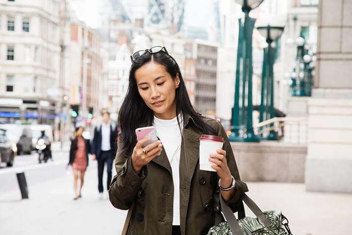 Businesswoman on smart phone